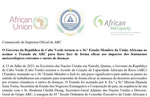 Cape Verde, ARC Treaty